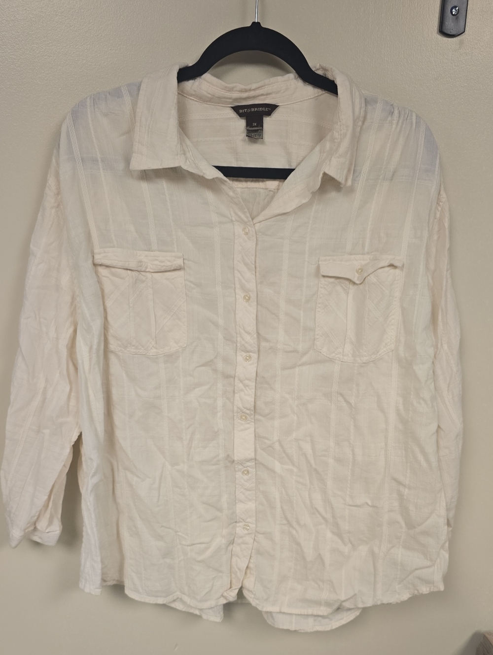 Bit & Bridle Cream Button-Down Shirt